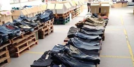 Packed denim jeans ready for export